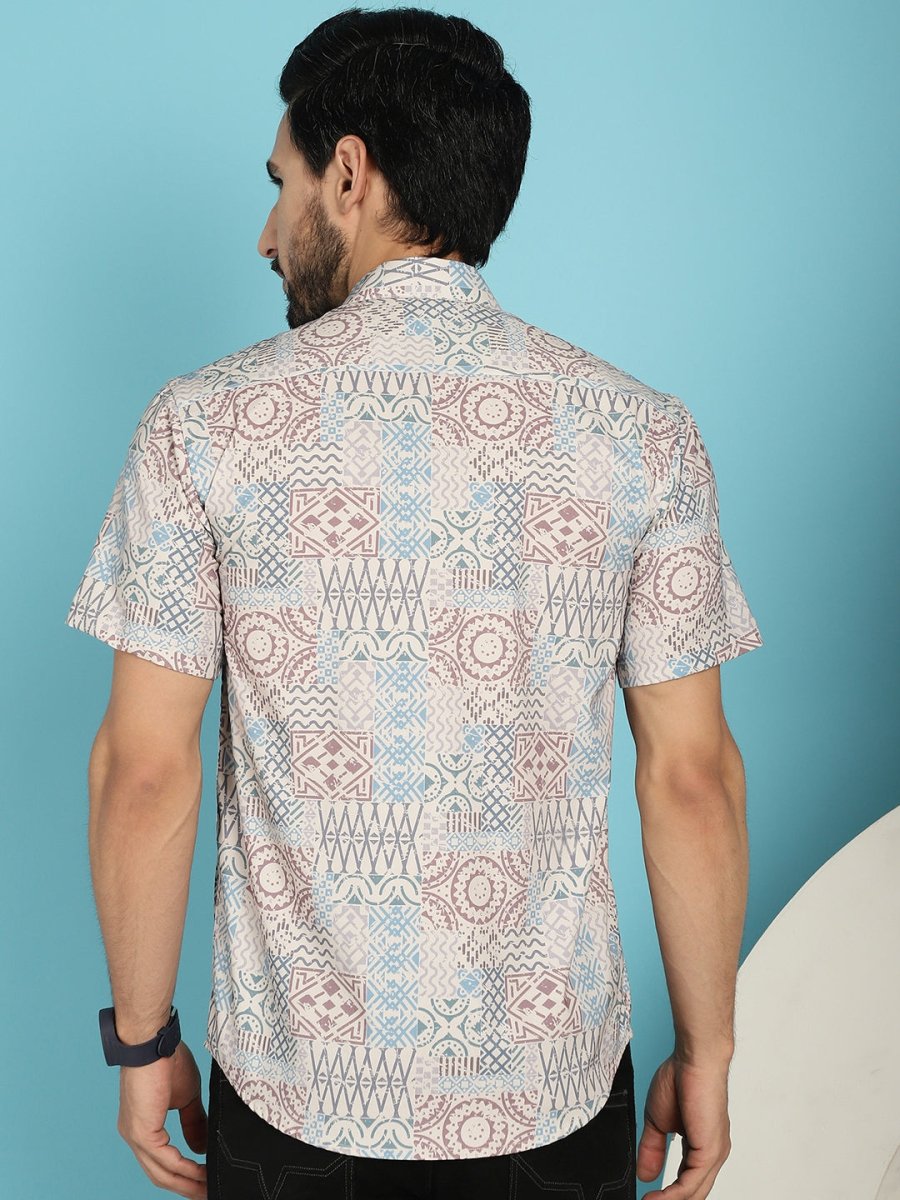 Beige Printed Casual Shirt - SF_909Beige_S