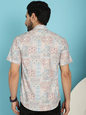 Beige Printed Casual Shirt - SF_909Beige_S