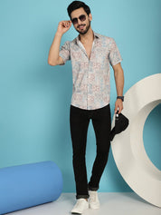 Beige Printed Casual Shirt - SF_909Beige_S