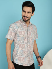 Beige Printed Casual Shirt - SF_909Beige_S