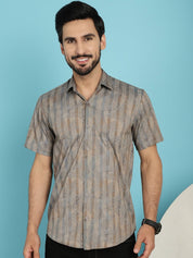 Beige Printed Party Shirt for Men - SF_914Beige_S