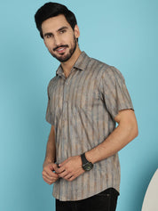 Beige Printed Party Shirt for Men - SF_914Beige_S
