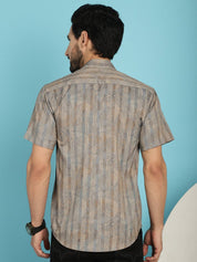 Beige Printed Party Shirt for Men - SF_914Beige_S