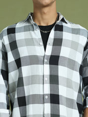 Black Checked Cotton Shirt for Men - SF_877Black_S