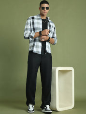 Black Checked Cotton Shirt for Men - SF_877Black_S