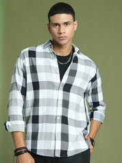 Black Checked Cotton Shirt for Men - SF_877Black_S