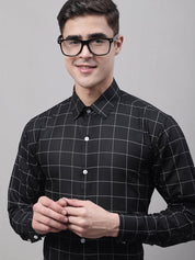 Black Checked Cotton Shirt for Men - SF_742Black_S