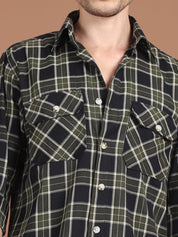 Black Checked Cotton Shirt for Men - SF_9030Black_S