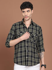 Black Checked Cotton Shirt for Men - SF_9030Black_S