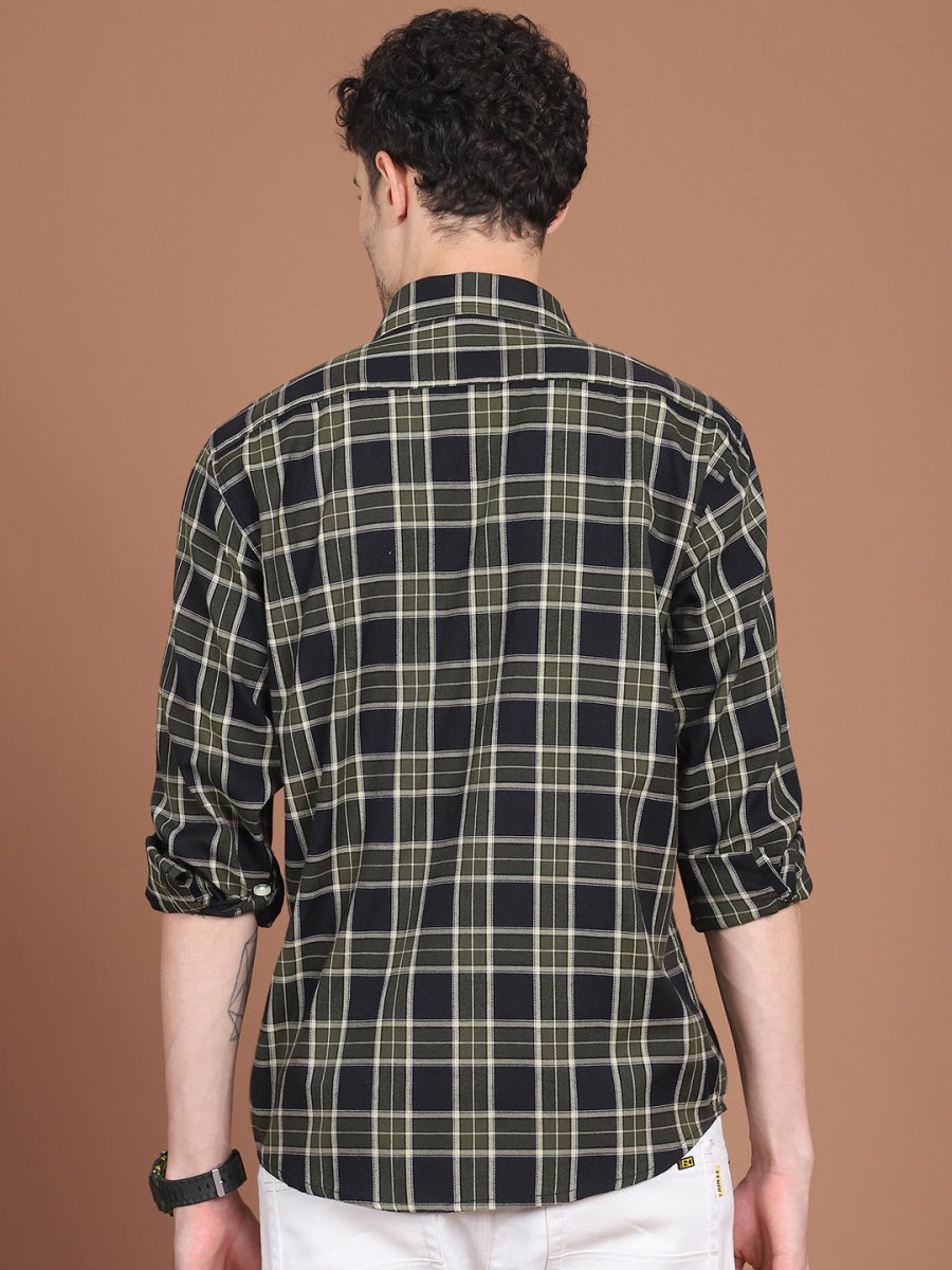 Black Checked Cotton Shirt for Men - SF_9030Black_S