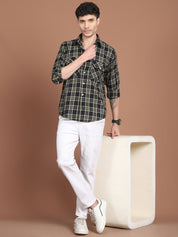Black Checked Cotton Shirt for Men - SF_9030Black_S