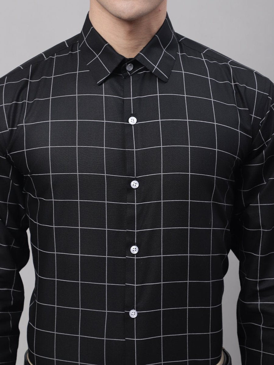 Black Checked Cotton Shirt for Men - SF_742Black_S