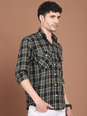 Black Checked Cotton Shirt for Men - SF_9030Black_S