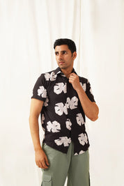 Black Printed Party Shirt for Men - SF_934Black_S