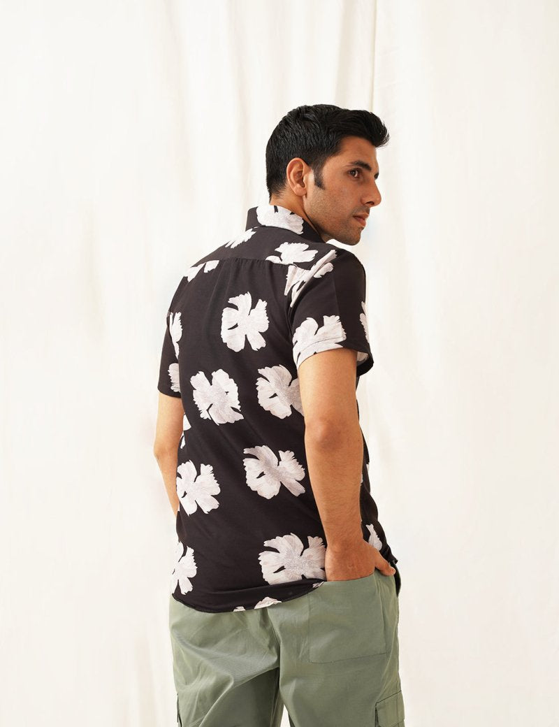Black Printed Party Shirt for Men - SF_934Black_S
