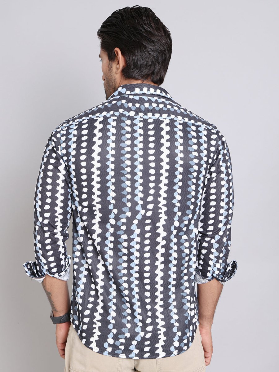 Black Printed Party Shirt for Men - SF_999Black_S