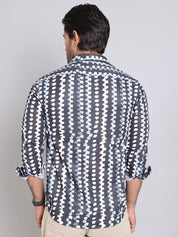 Black Printed Party Shirt for Men - SF_999Black_S