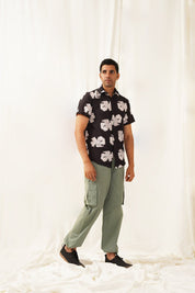 Black Printed Party Shirt for Men - SF_934Black_S