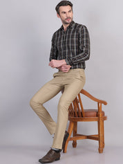 Black Regular Fit Checks Formal Shirts for Men - SF_9007Black_S