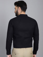 Black Solid Cotton Formal Shirt for Men - SF_927Black_S