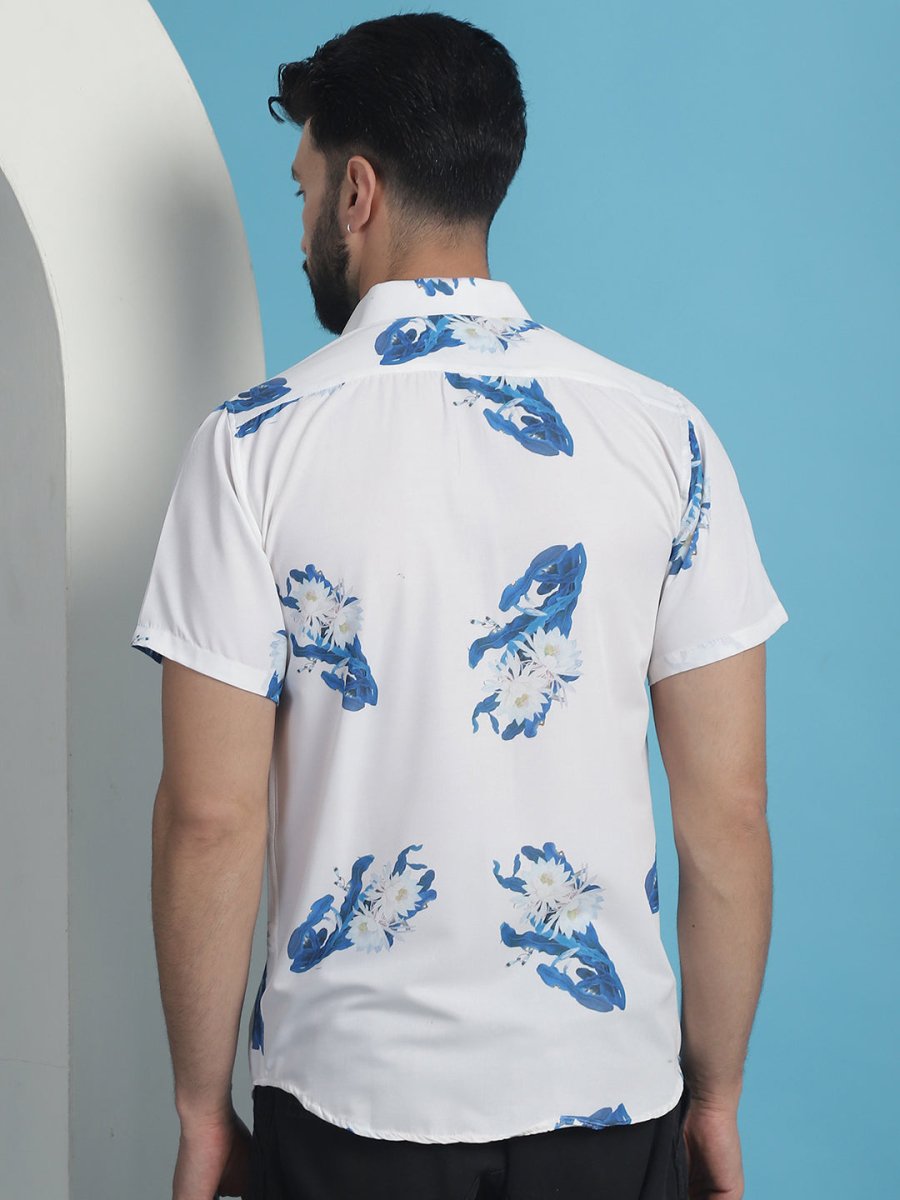 Blue Printed Party Shirt for Men - SF_934Blue_S