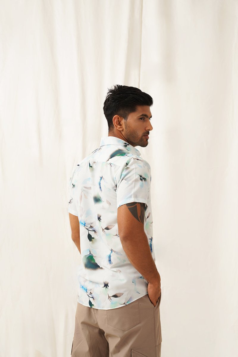 Blue Printed Party Shirt for Men - SF_934Sky_S