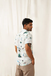 Blue Printed Party Shirt for Men - SF_934Sky_S
