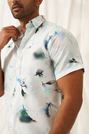 Blue Printed Party Shirt for Men - SF_934Sky_S