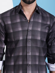 Brown Checked Cotton Casual Shirt for Men - SF_942Brown_S