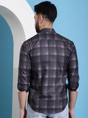 Brown Checked Cotton Casual Shirt for Men - SF_942Brown_S