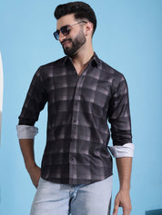 Brown Checked Cotton Casual Shirt for Men - SF_942Brown_S