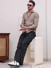 Brown Checked Cotton Formal Shirt for Men - SF_9008Brown_S
