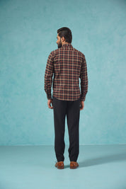 Brown Checked Cotton Shirt for Men - SF_900Brown_S