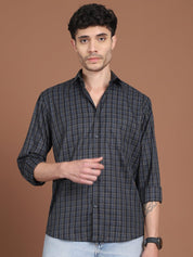 Charcoal Grey Checked Casual Shirt for Men - SF_9034Charcoal_S