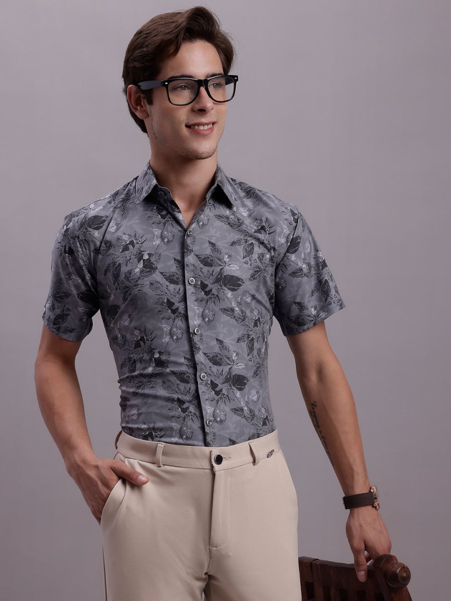 Charcoal Printed Party Shirt for Men - SF_885Charcoal_S