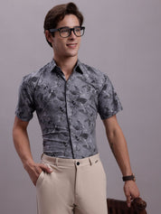 Charcoal Printed Party Shirt for Men - SF_885Charcoal_S