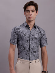 Charcoal Printed Party Shirt for Men - SF_885Charcoal_S