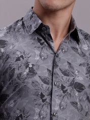 Charcoal Printed Party Shirt for Men - SF_885Charcoal_S