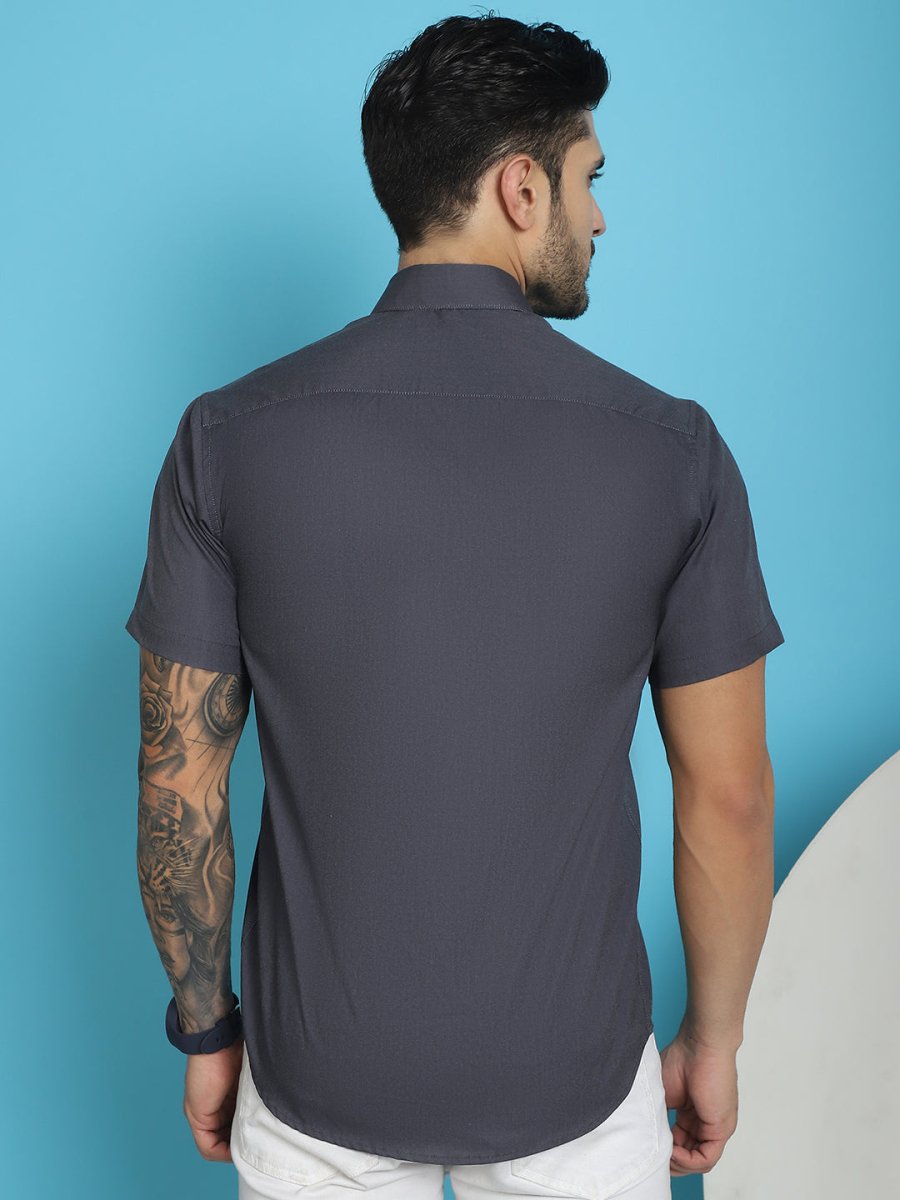Charcoal Printed Party Shirt for Men - SF_918Charcoal_S