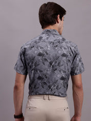 Charcoal Printed Party Shirt for Men - SF_885Charcoal_S