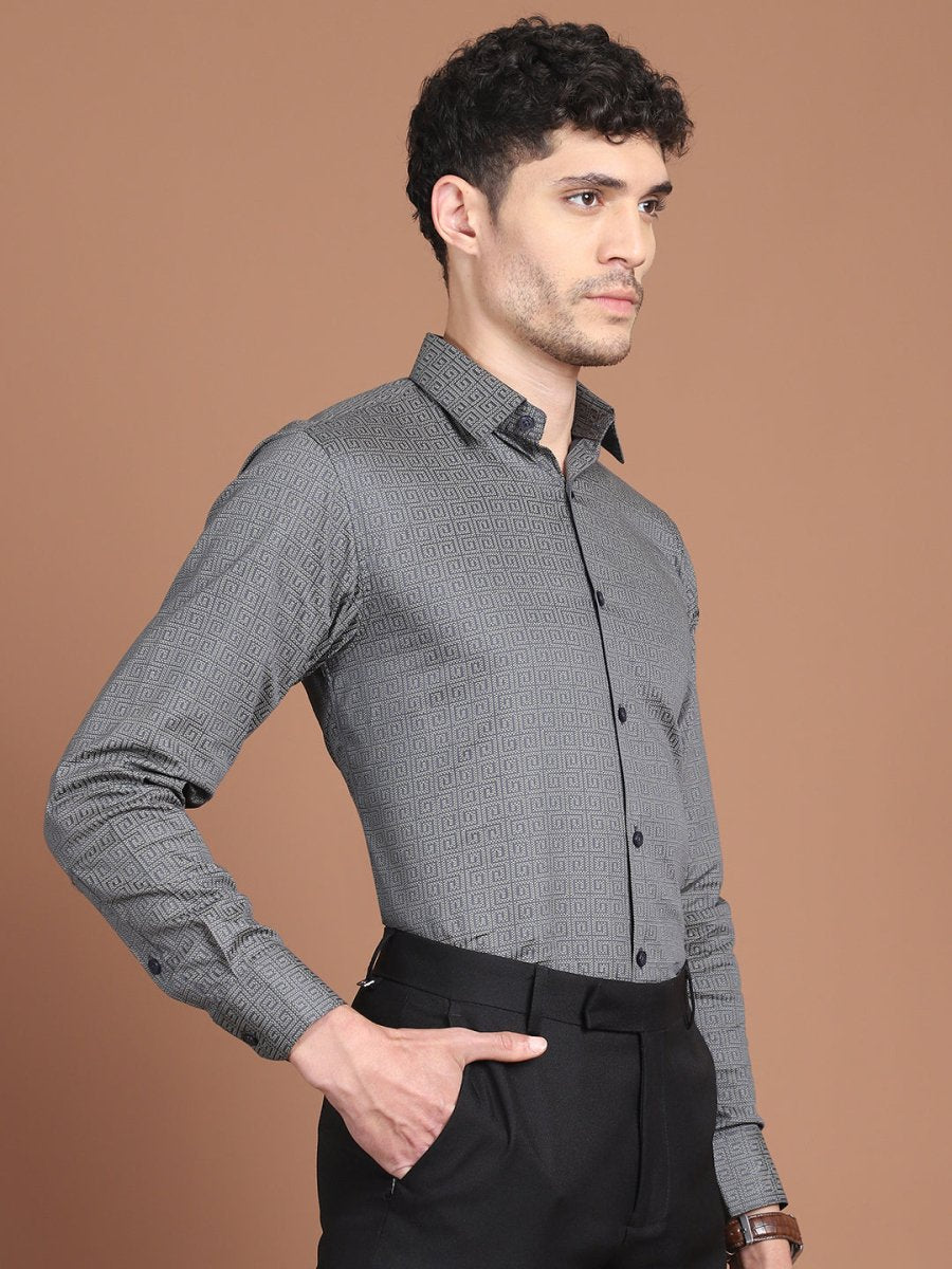 Charcoal Printed Stylish Shirt for Men - SF_9028Charcoal_S