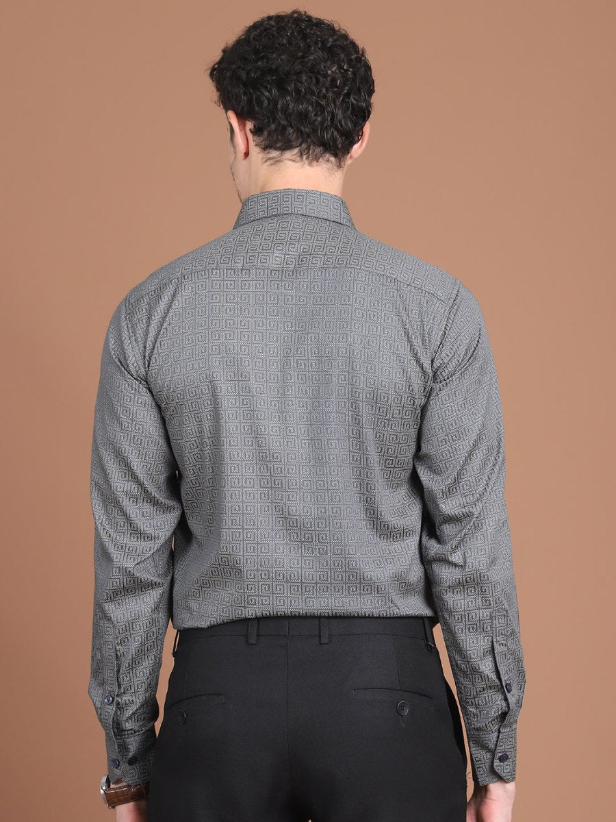 Charcoal Printed Stylish Shirt for Men - SF_9028Charcoal_S
