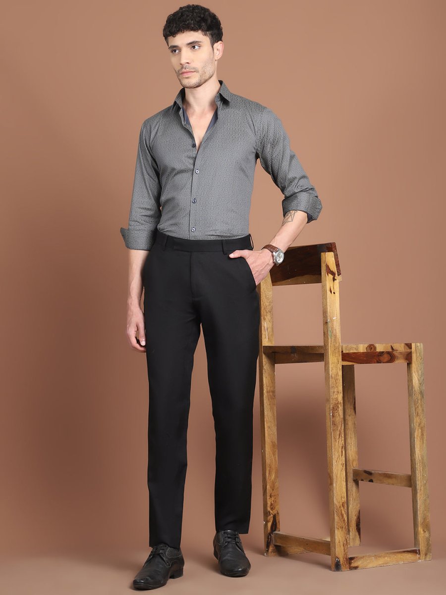 Charcoal Printed Stylish Shirt for Men - SF_9028Charcoal_S