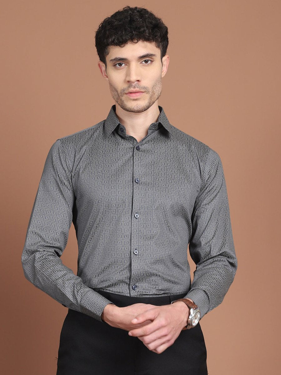 Charcoal Printed Stylish Shirt for Men - SF_9028Charcoal_S