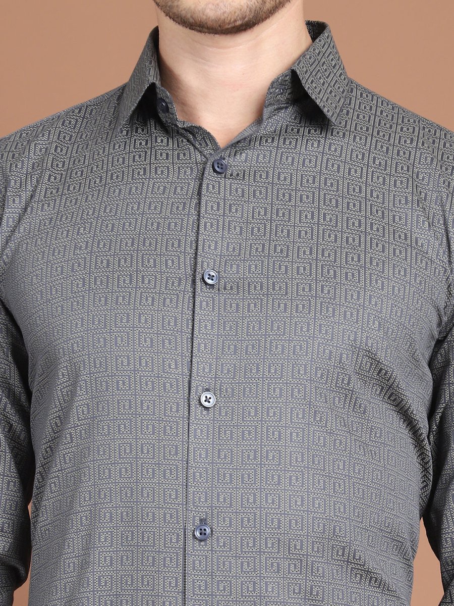 Charcoal Printed Stylish Shirt for Men - SF_9028Charcoal_S