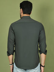 Charcoal Solid Cotton Formal Shirt for Men - SF_9050Charcoal_S