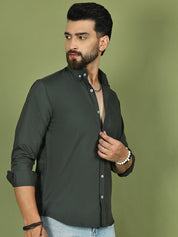 Charcoal Solid Cotton Formal Shirt for Men - SF_9050Charcoal_S