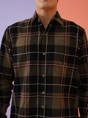 Checked Casual Shirt for Men - SF_9014Brown_S