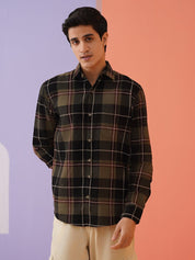 Checked Casual Shirt for Men - SF_9014Brown_S