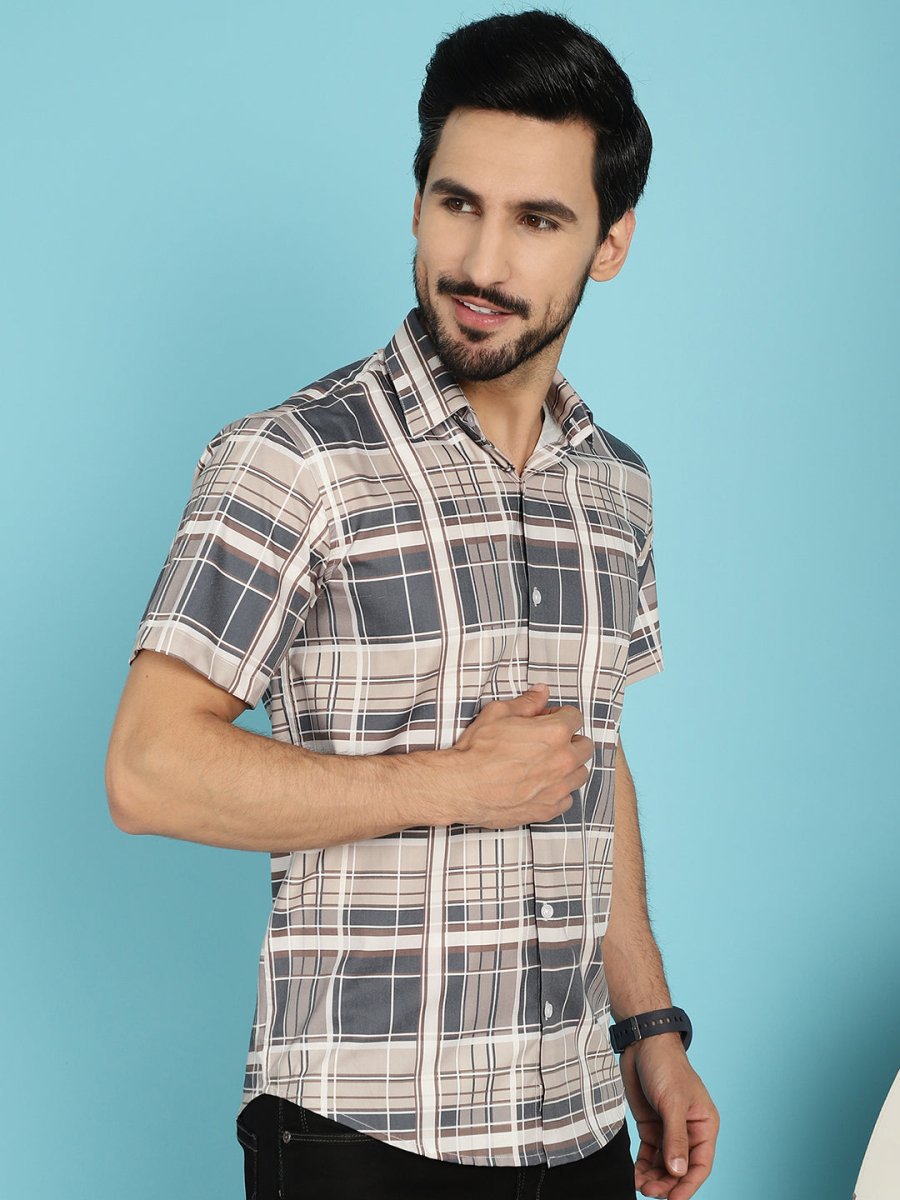 Checked Casual Shirt - SF_915Grey_S